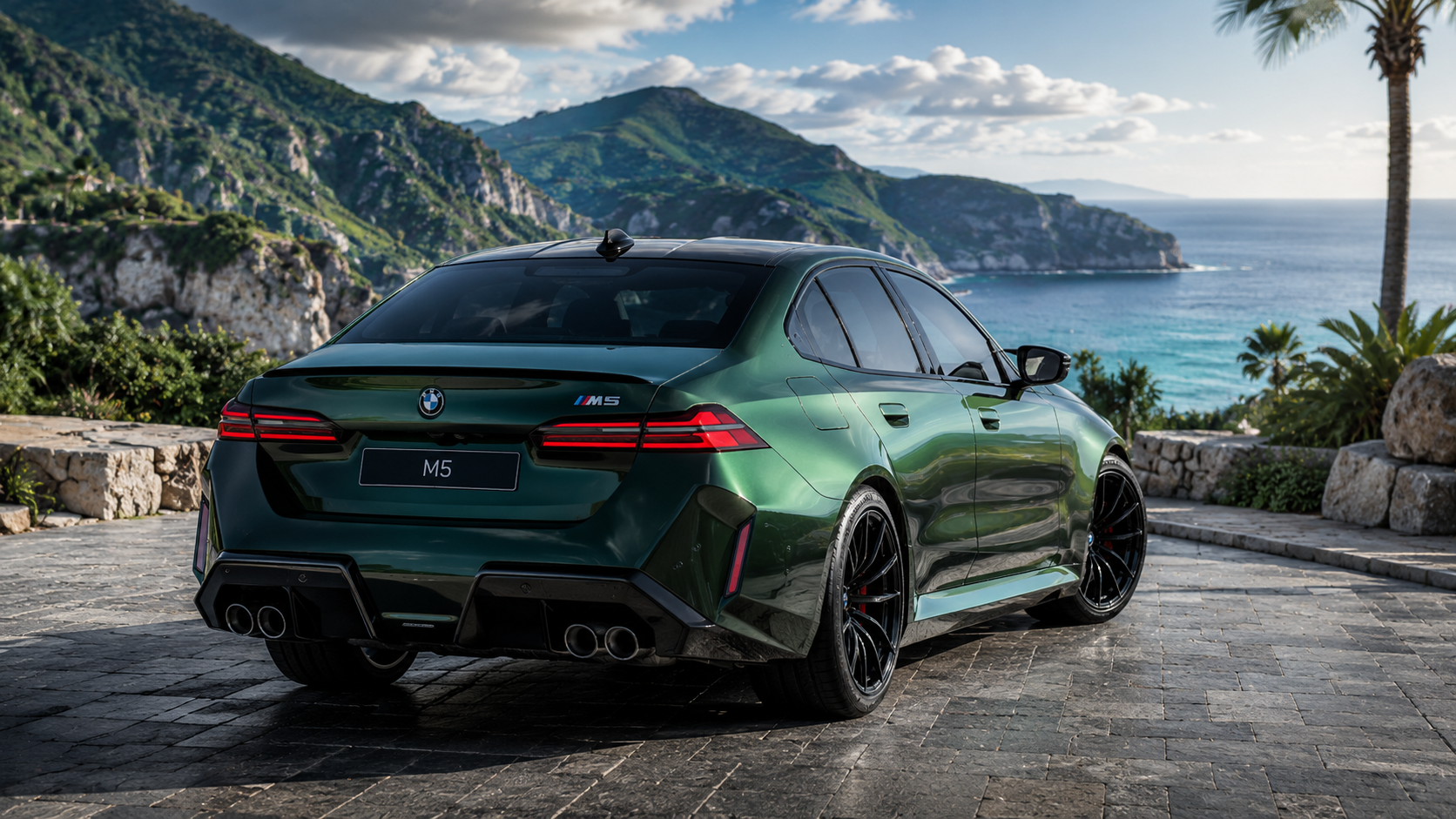 BMW M5 2027 back side view