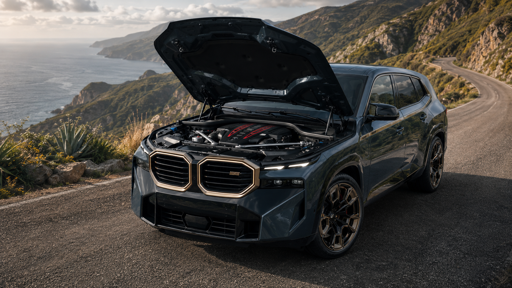 BMW XM Label performance review showing V8 hybrid SUV in motion
