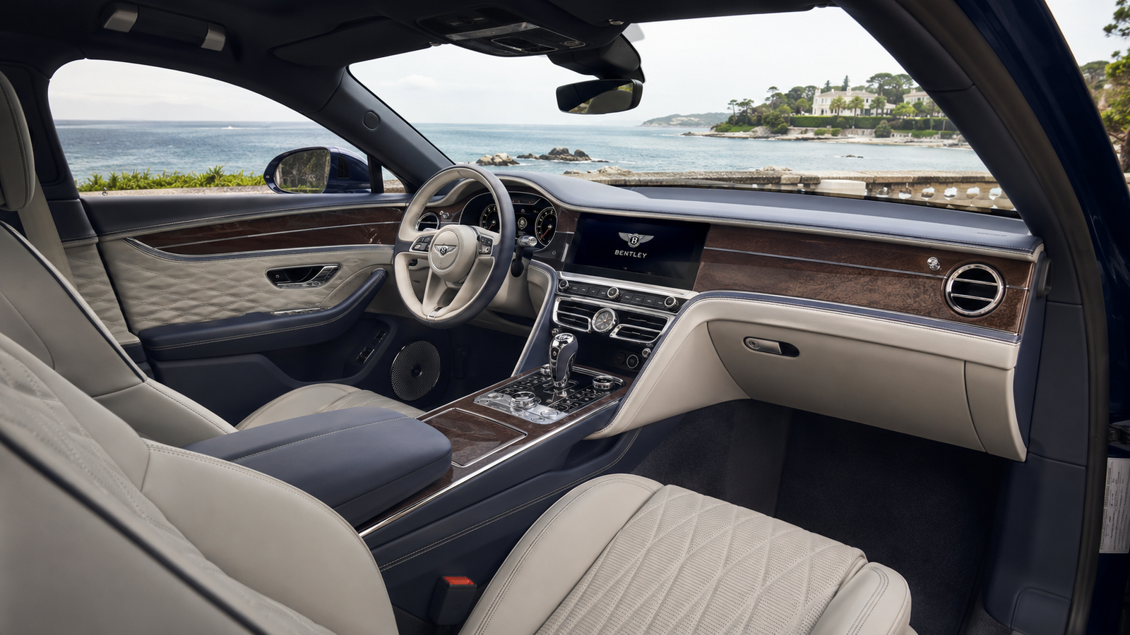 Bentley Flying Spur Interior Review with handcrafted leather cabin and rear seats.