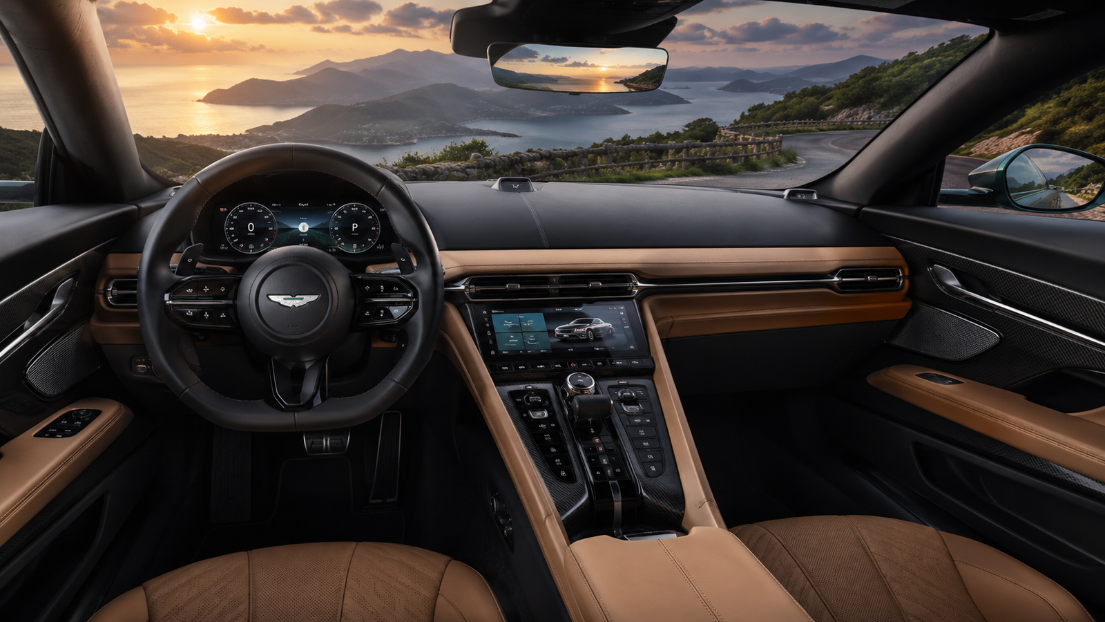 Aston Martin DB12 luxury interior leather cabin